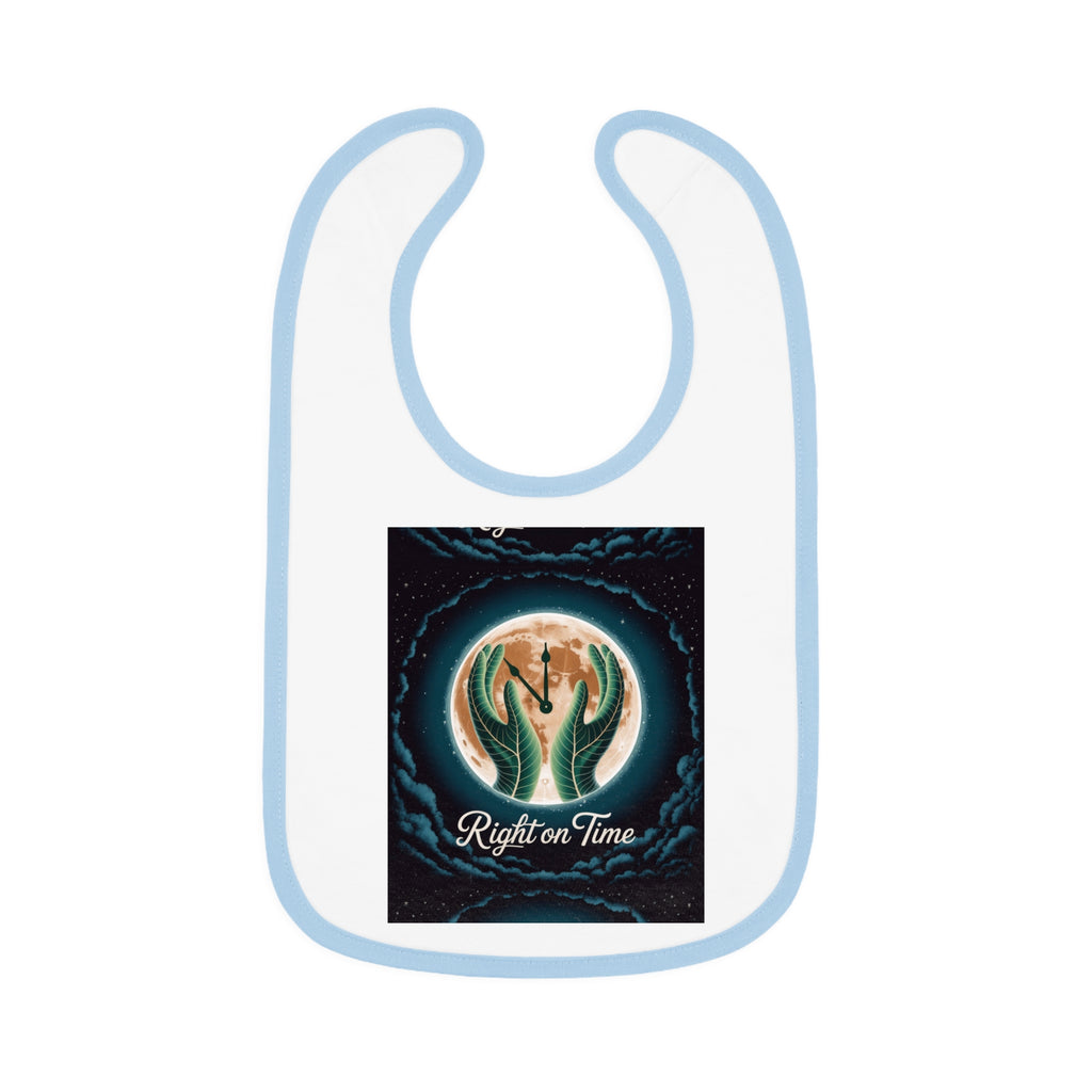 Right on time Baby Contrast Trim Jersey Bib