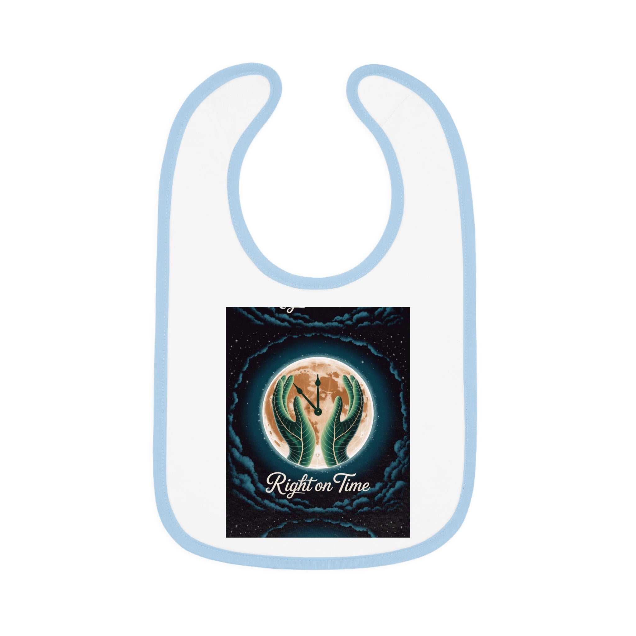 Right on time Baby Contrast Trim Jersey Bib