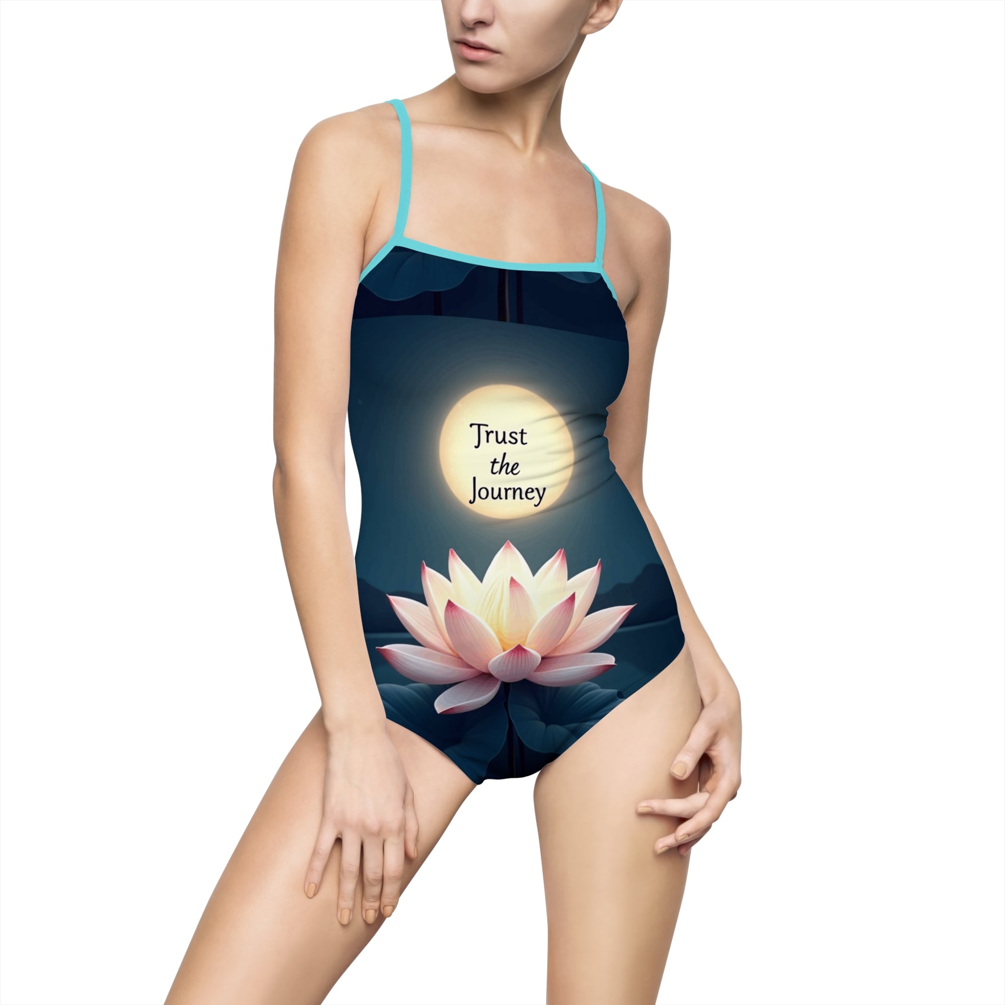 Serene Journey Women's One-Piece Swimsuit, Swimwear, Beachwear, Gift for Her, Inspirational Swim Suit, Summer Style