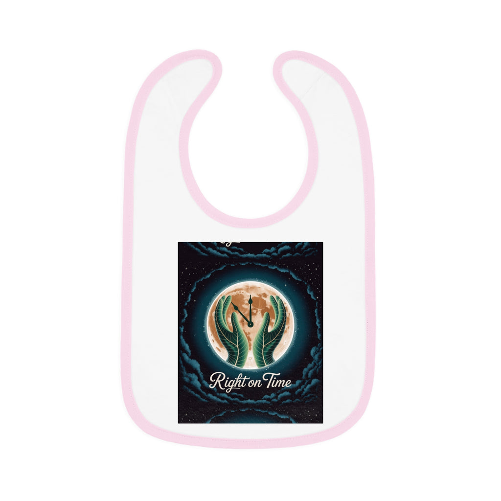 Right on time Baby Contrast Trim Jersey Bib