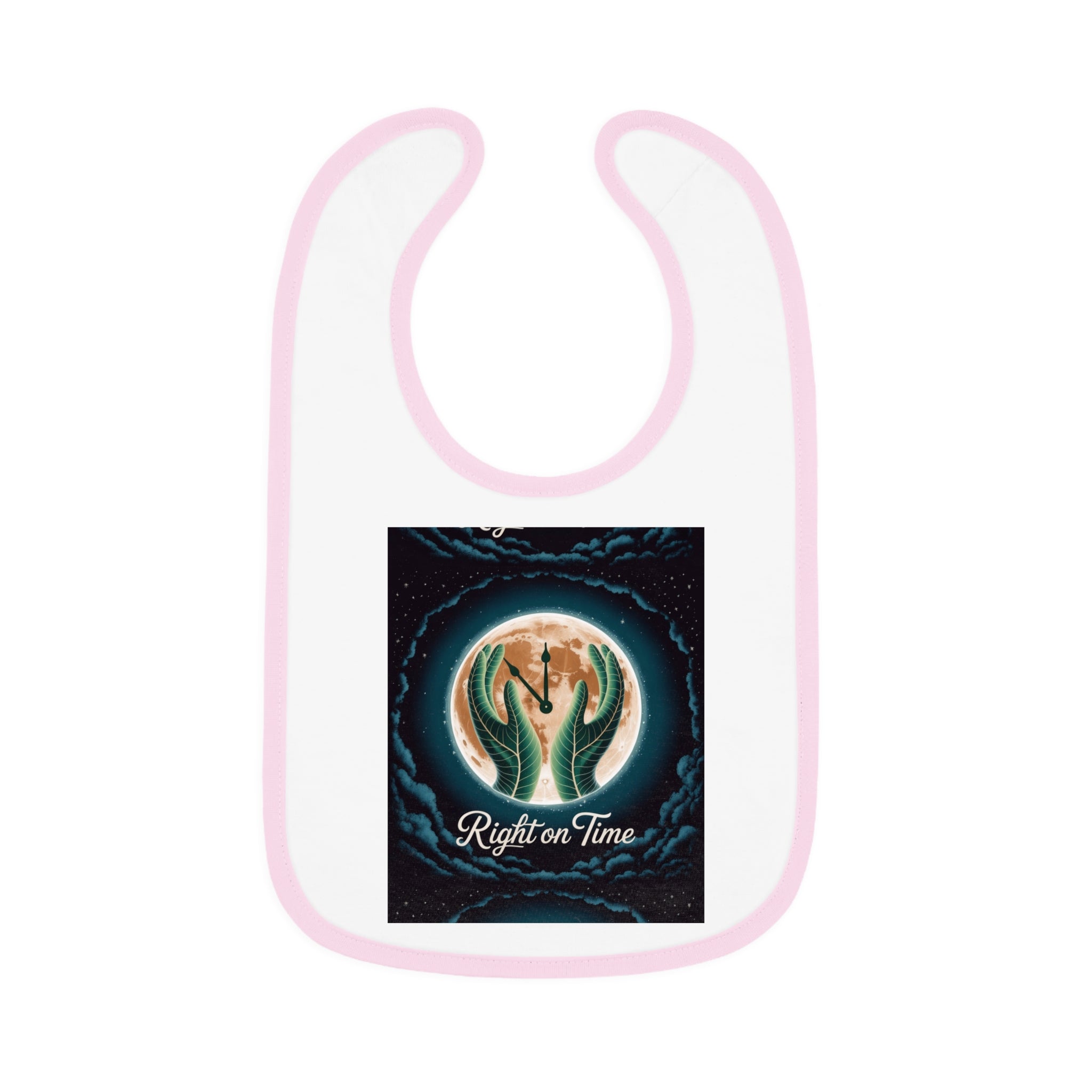 Right on time Baby Contrast Trim Jersey Bib