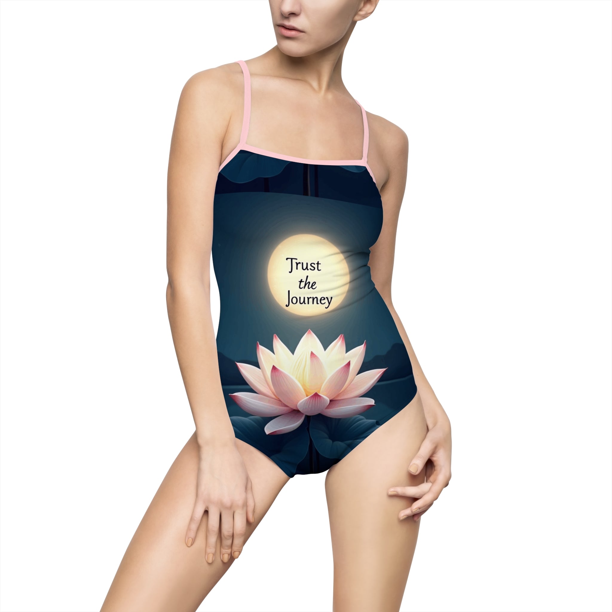 Serene Journey Women's One-Piece Swimsuit, Swimwear, Beachwear, Gift for Her, Inspirational Swim Suit, Summer Style