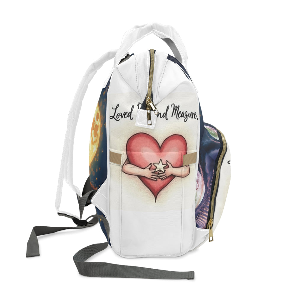 Diaper Backpack - Loved Beyond Measure Heart and Star Design