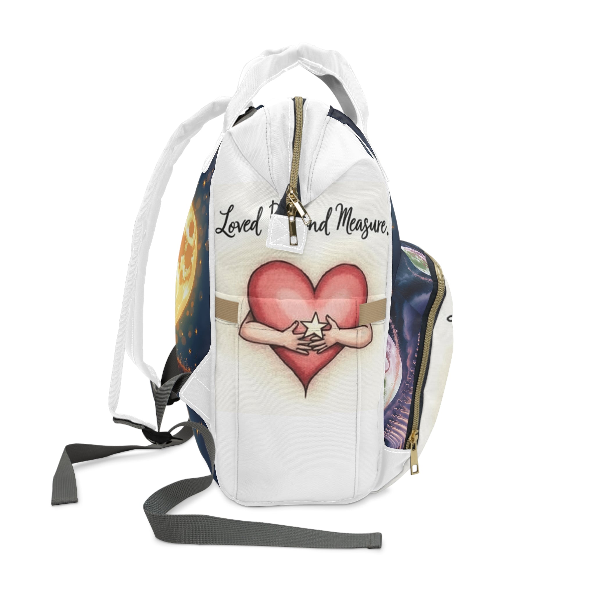 Diaper Backpack - Loved Beyond Measure Heart and Star Design