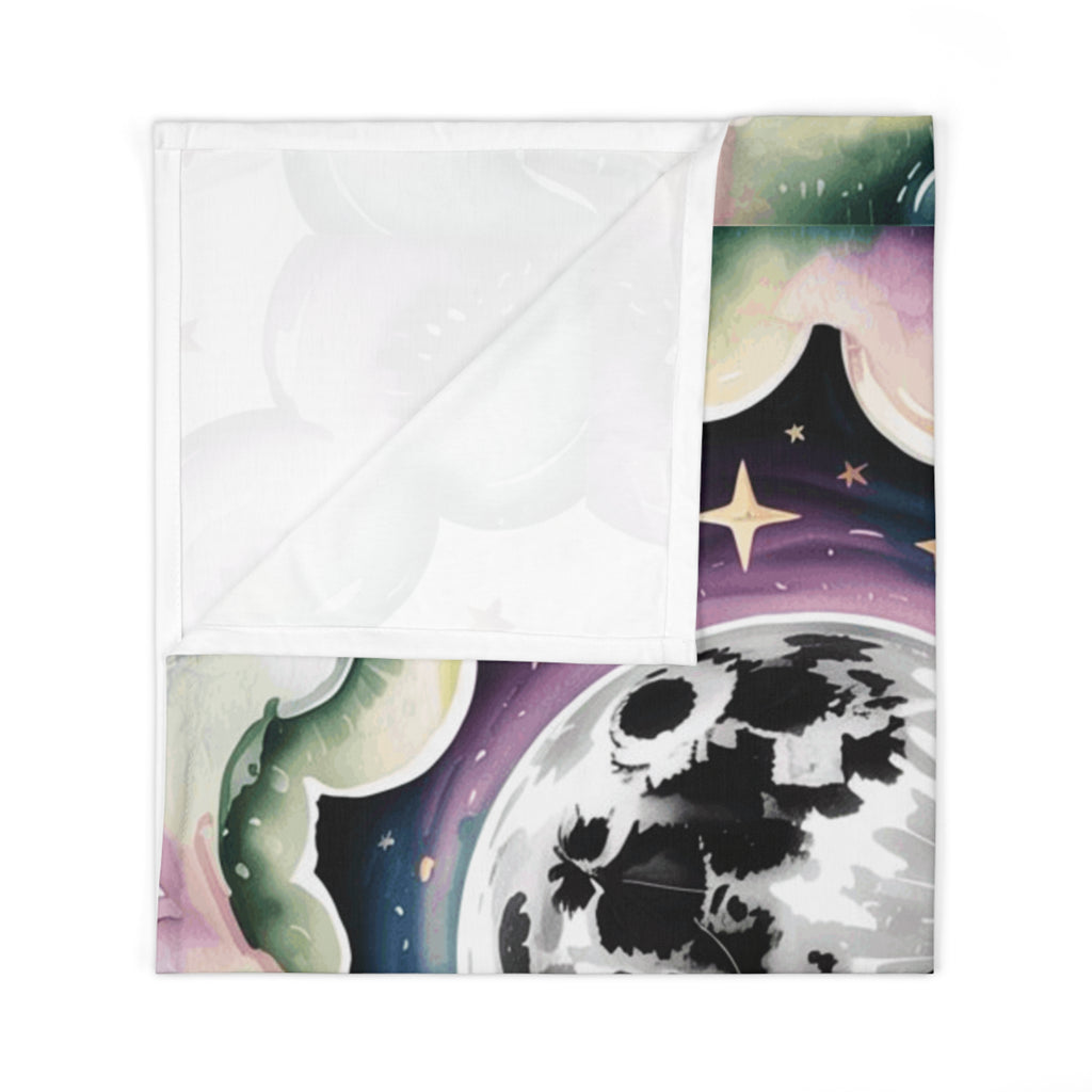 Moon Child Celestial Baby Swaddle Blanket - Soft Dreamy Design for Your Miracle Baby, Newborn Gift, Nursery Decor, Baby Shower Present, Cozy Sleep Blanket