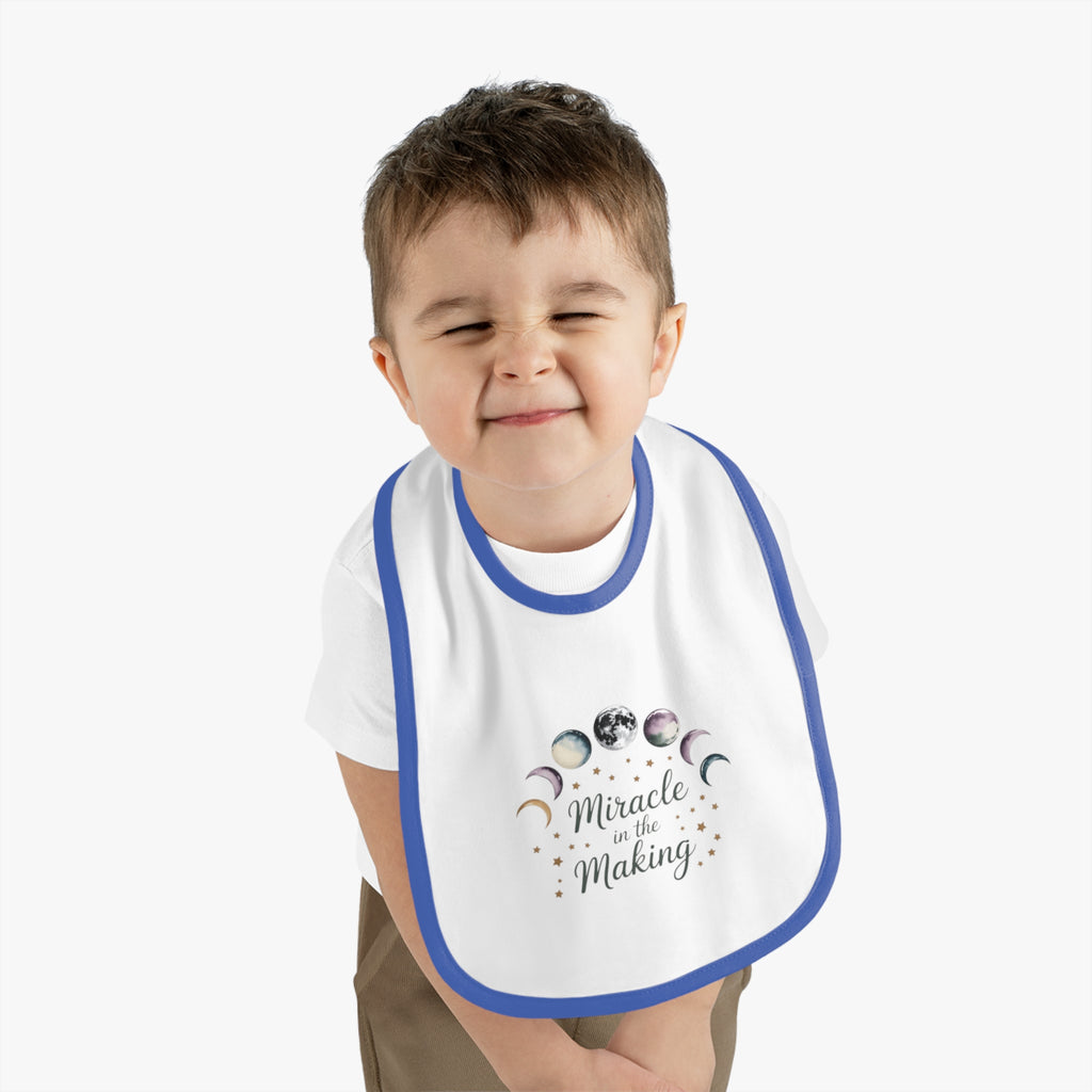 Miracle in the Making Moon Phase Baby Bib - Fertility Journey Celebration