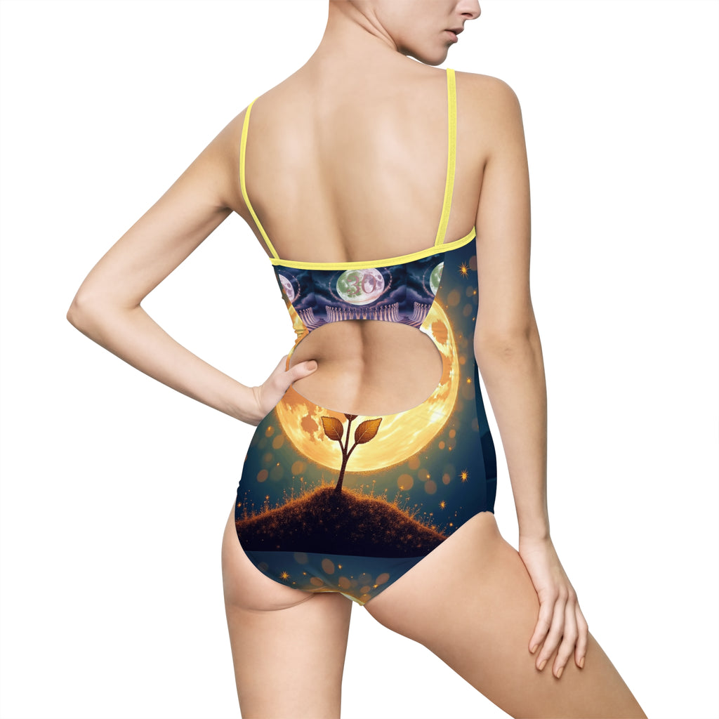 Serene Journey Women's One-Piece Swimsuit, Swimwear, Beachwear, Gift for Her, Inspirational Swim Suit, Summer Style