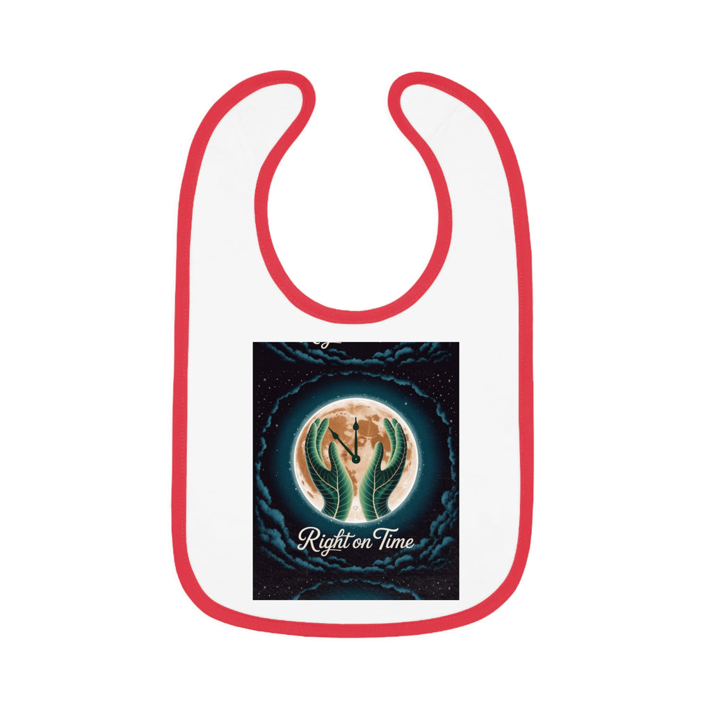 Right on time Baby Contrast Trim Jersey Bib