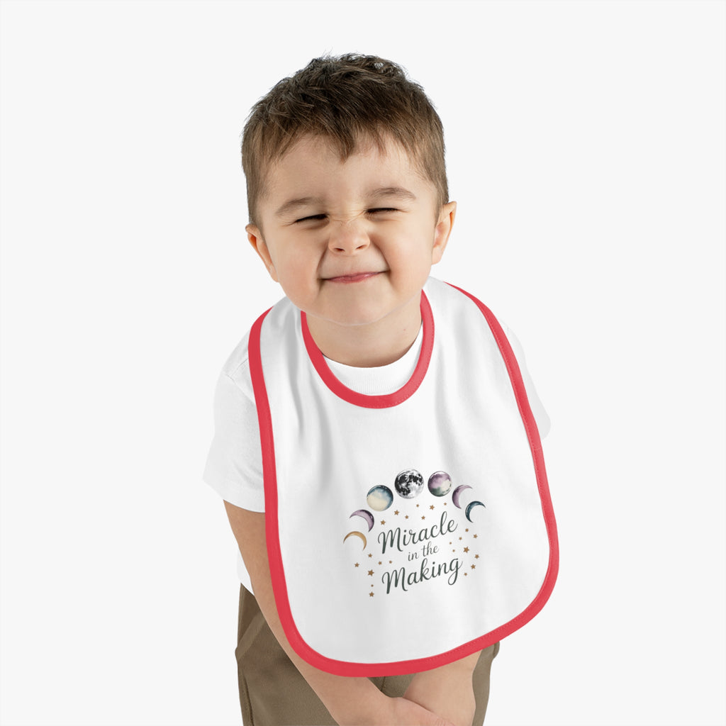 Miracle in the Making Moon Phase Baby Bib - Fertility Journey Celebration