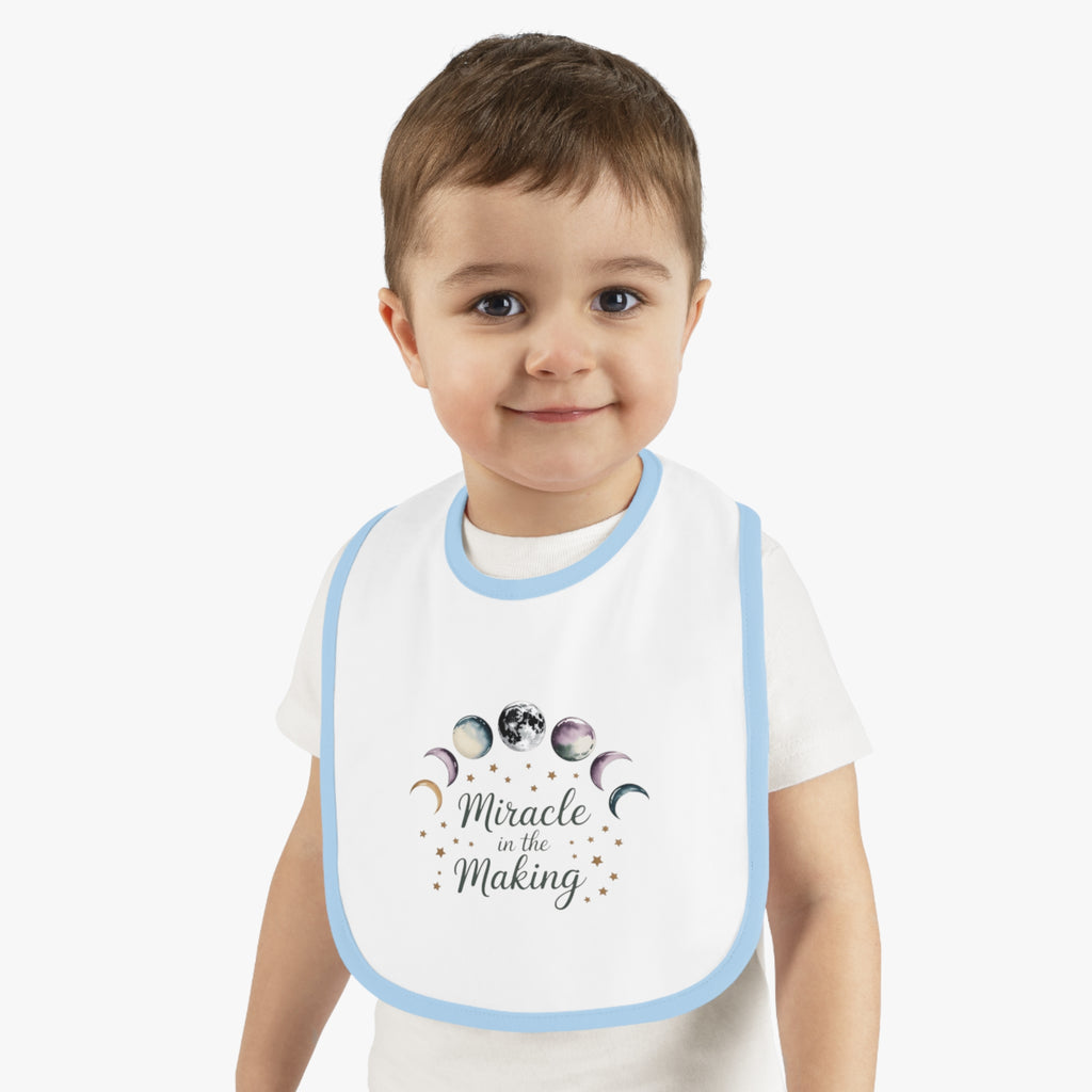 Miracle in the Making Moon Phase Baby Bib - Fertility Journey Celebration