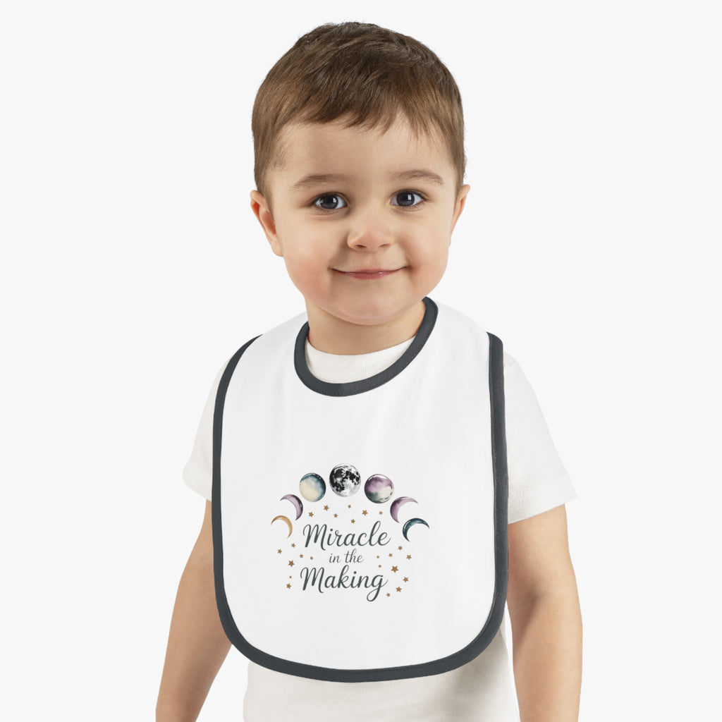 Miracle in the Making Moon Phase Baby Bib - Fertility Journey Celebration