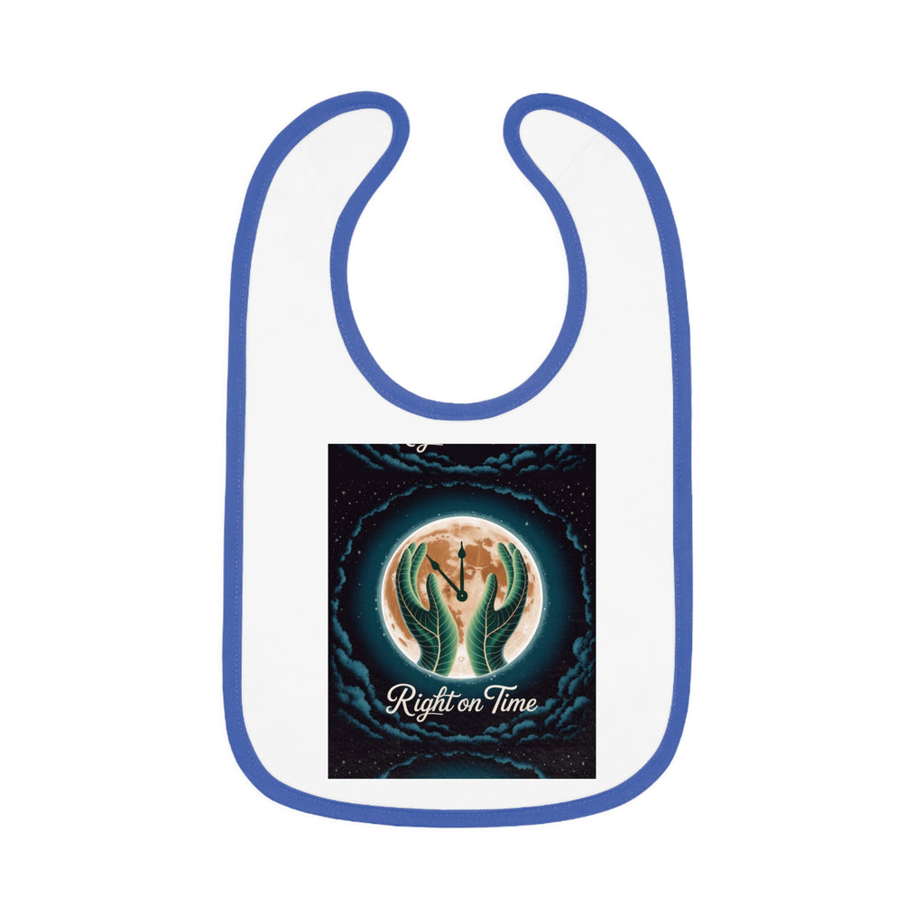 Right on time Baby Contrast Trim Jersey Bib