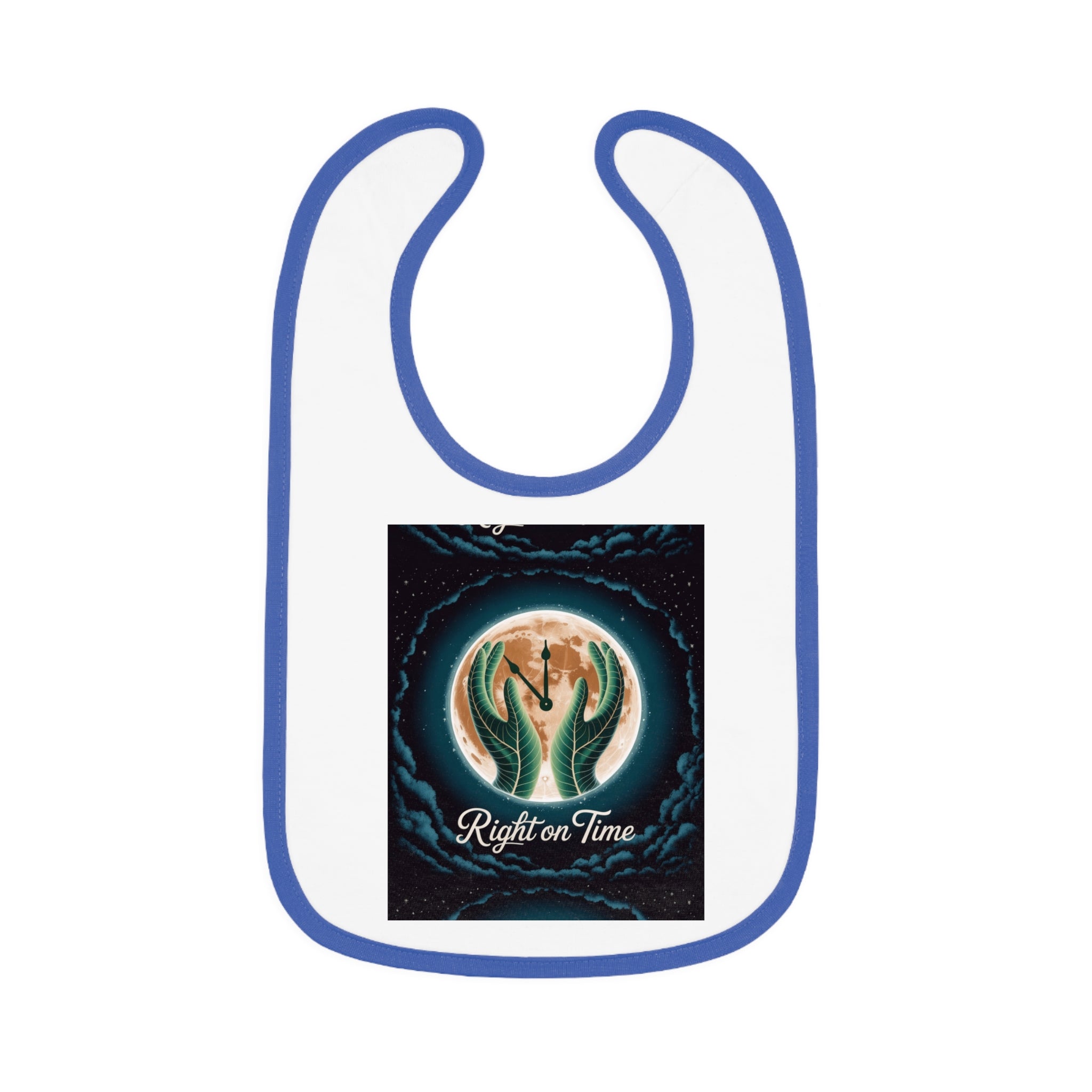 Right on time Baby Contrast Trim Jersey Bib