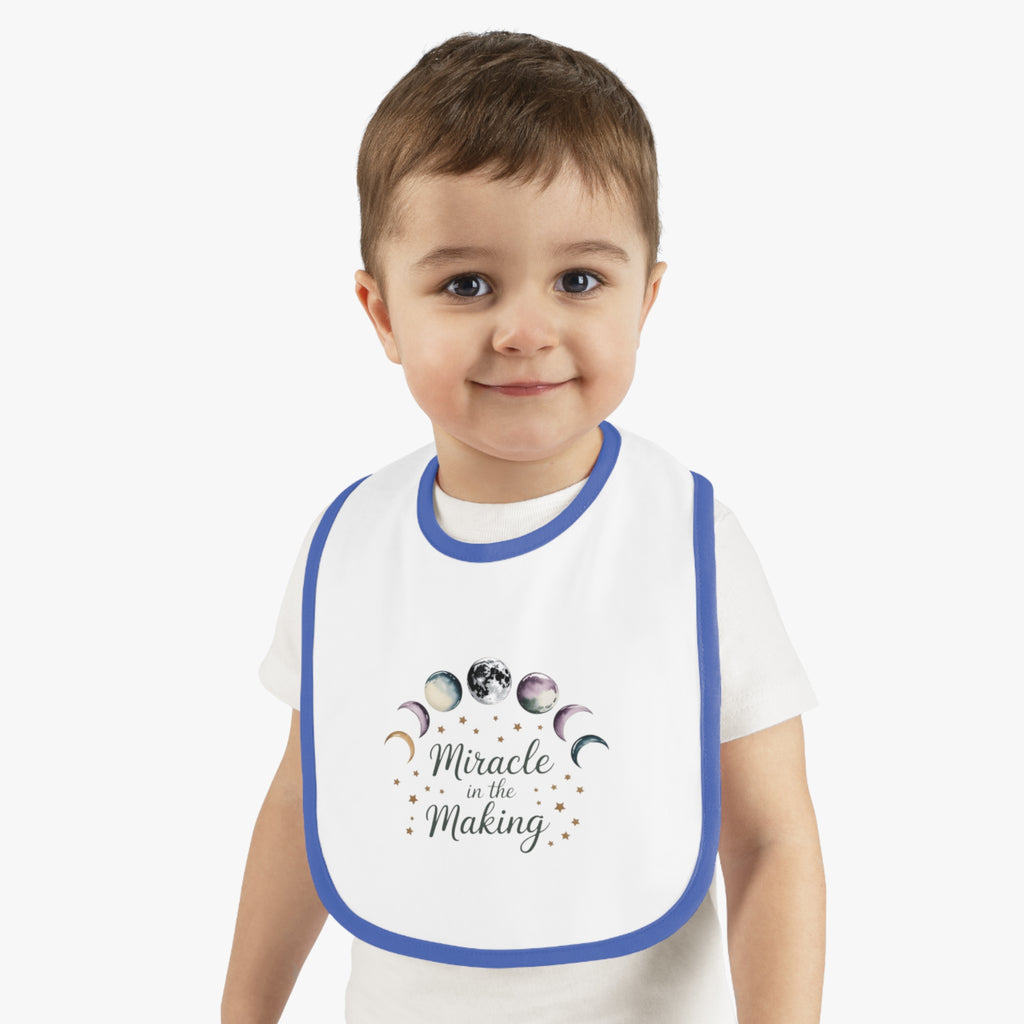Miracle in the Making Moon Phase Baby Bib - Fertility Journey Celebration