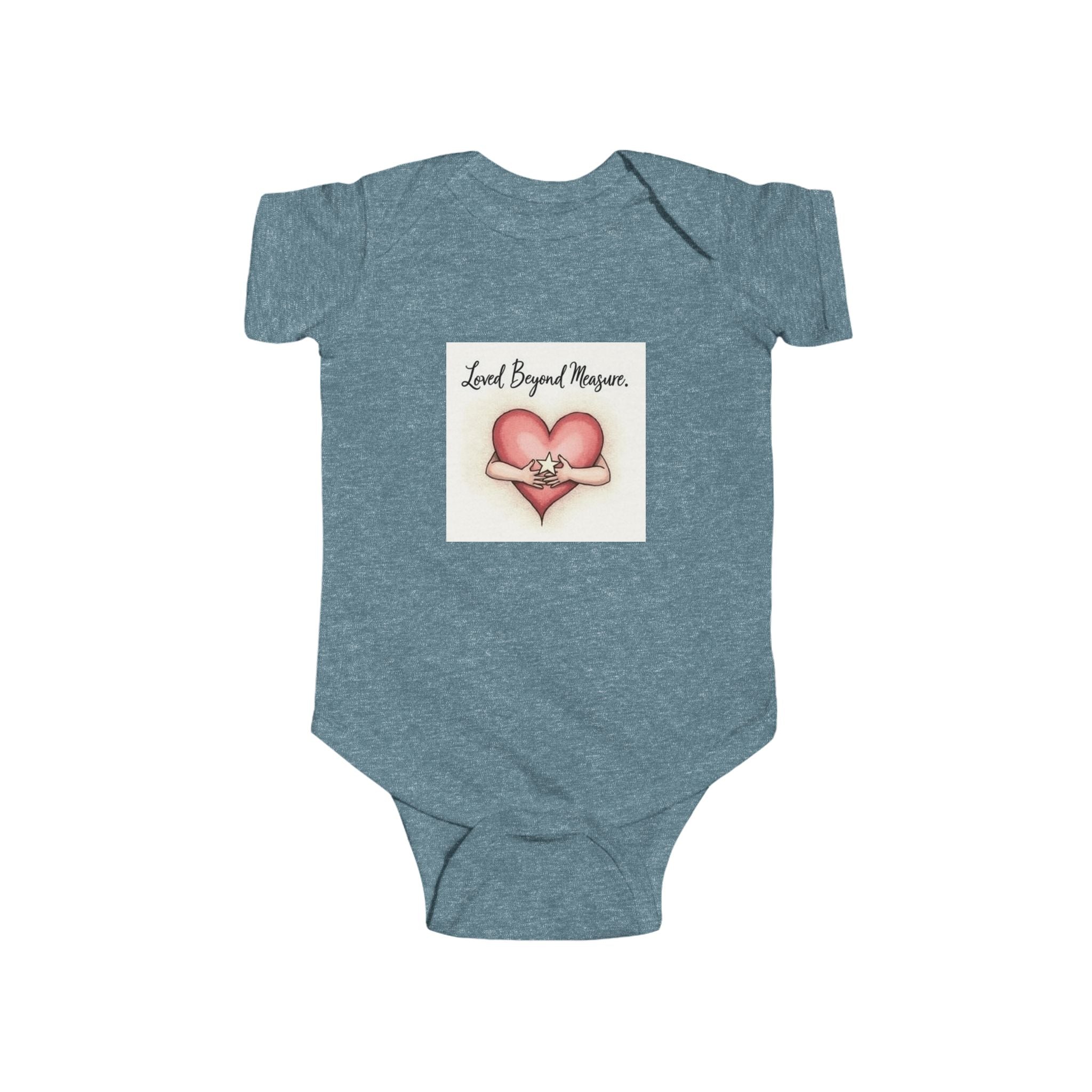 Infant Bodysuit - Hand-Drawn Heart and Star Design - Loved Beyond Measure