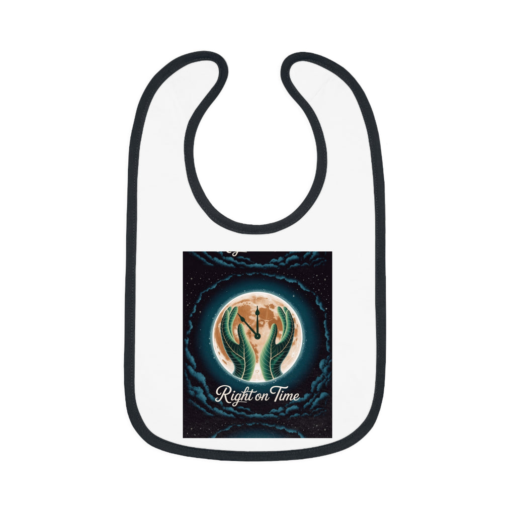 Right on time Baby Contrast Trim Jersey Bib