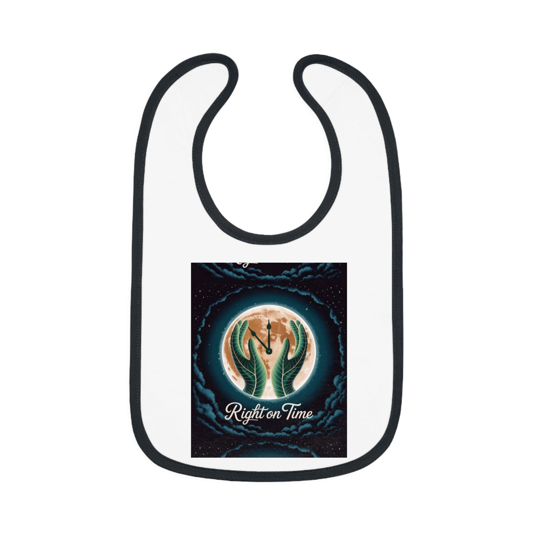 Right on time Baby Contrast Trim Jersey Bib