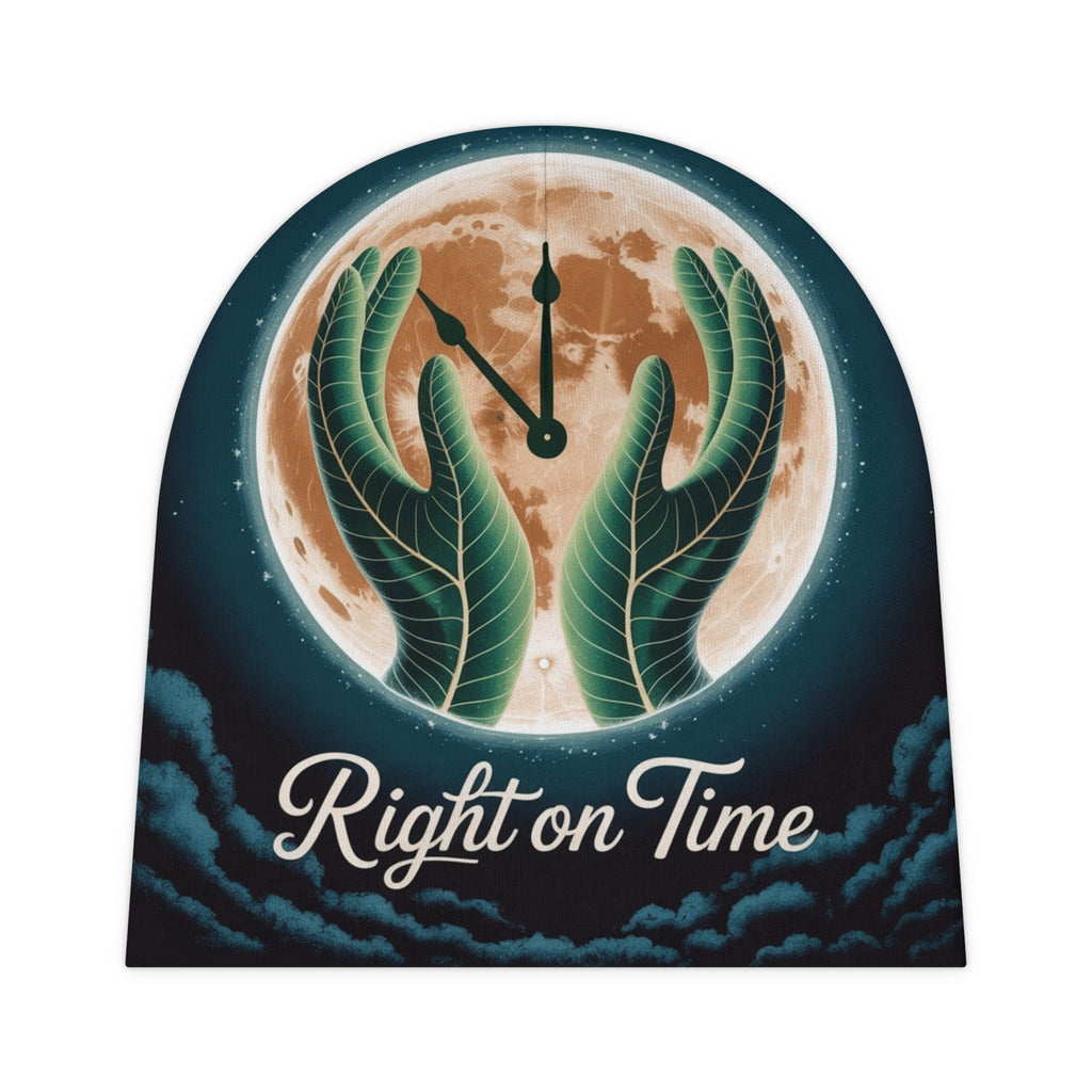 Right on Time Baby Beanie | Cute Infant Hat for Newborns, Eco-Friendly Gift, Baby Shower Essentials, Nursery Décor