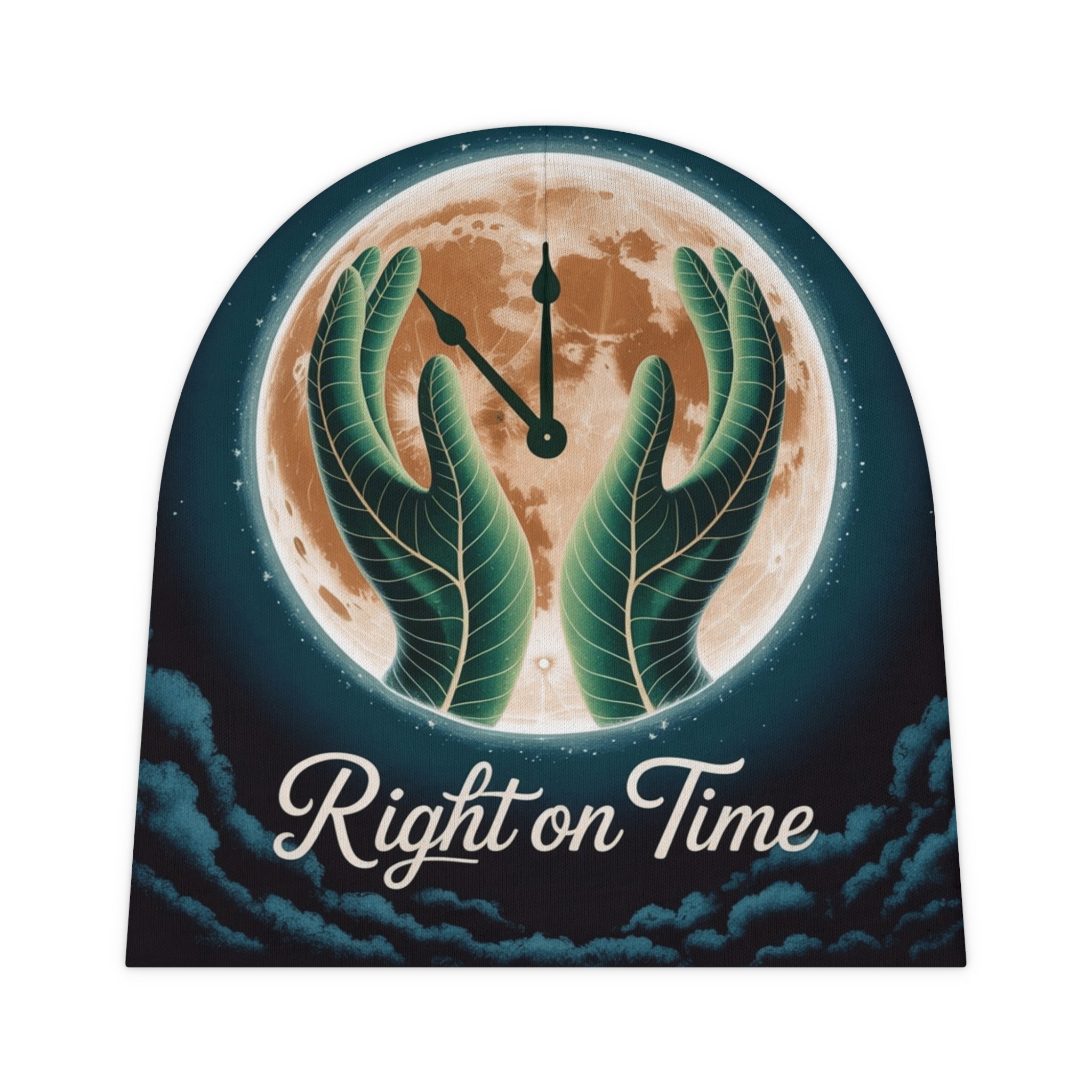 Right on Time Baby Beanie | Cute Infant Hat for Newborns, Eco-Friendly Gift, Baby Shower Essentials, Nursery Décor