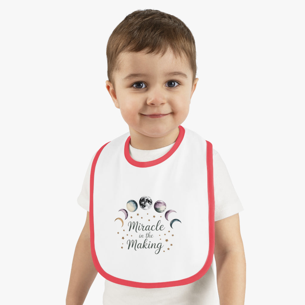 Miracle in the Making Moon Phase Baby Bib - Fertility Journey Celebration