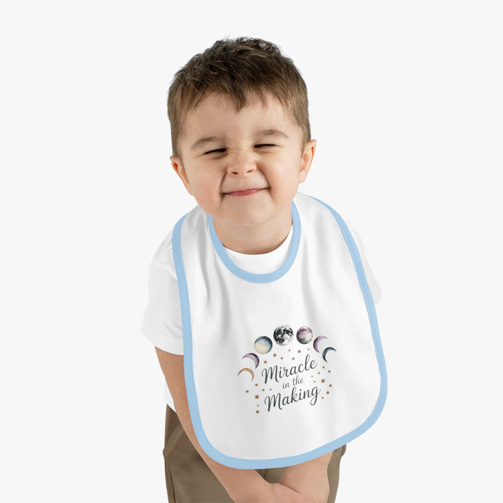 Miracle in the Making Moon Phase Baby Bib - Fertility Journey Celebration
