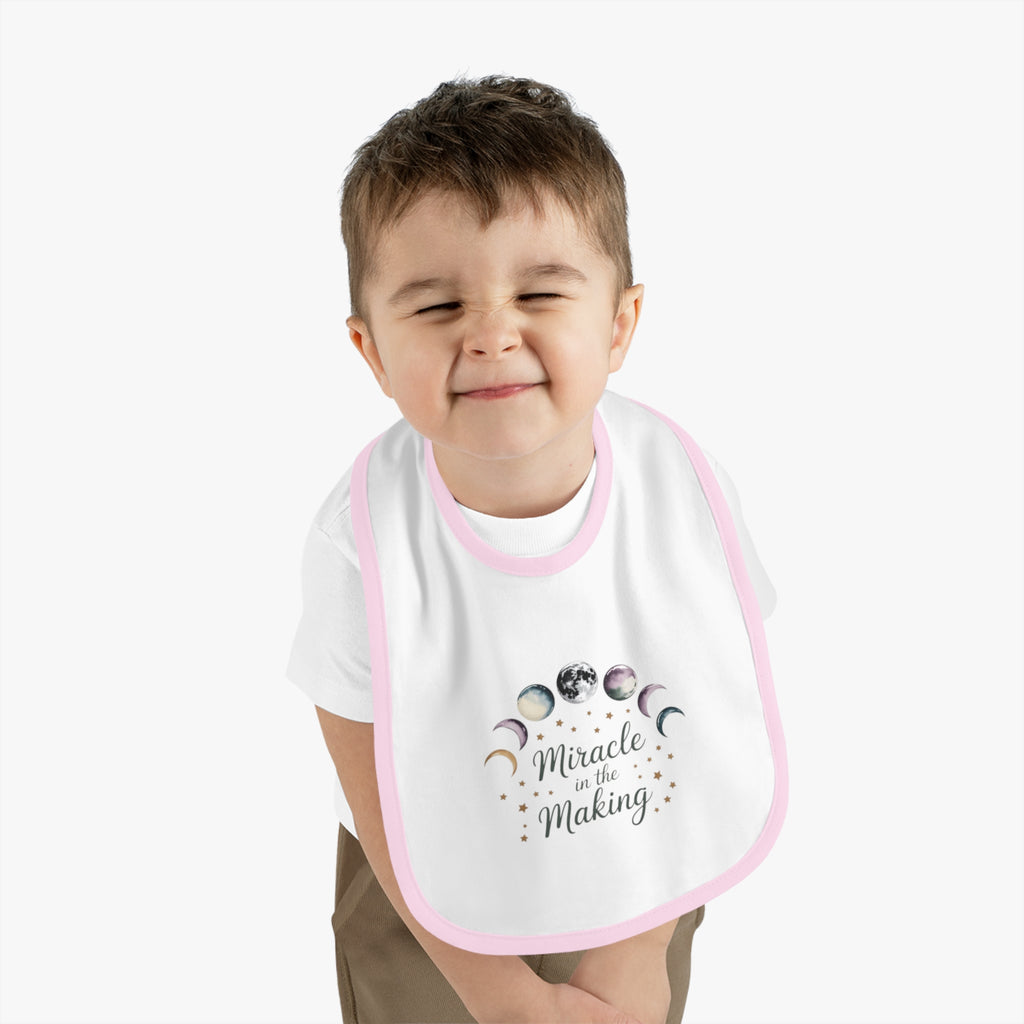 Miracle in the Making Moon Phase Baby Bib - Fertility Journey Celebration
