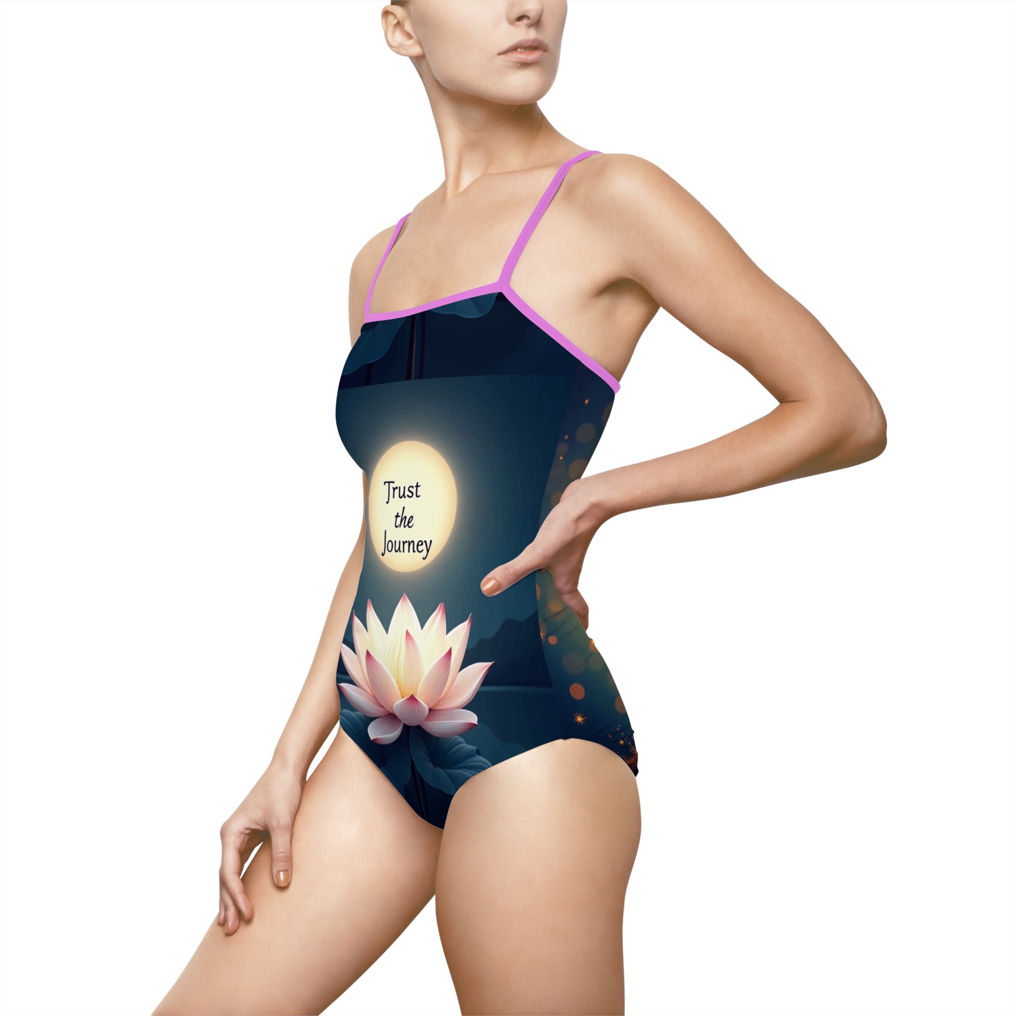 Serene Journey Women's One-Piece Swimsuit, Swimwear, Beachwear, Gift for Her, Inspirational Swim Suit, Summer Style
