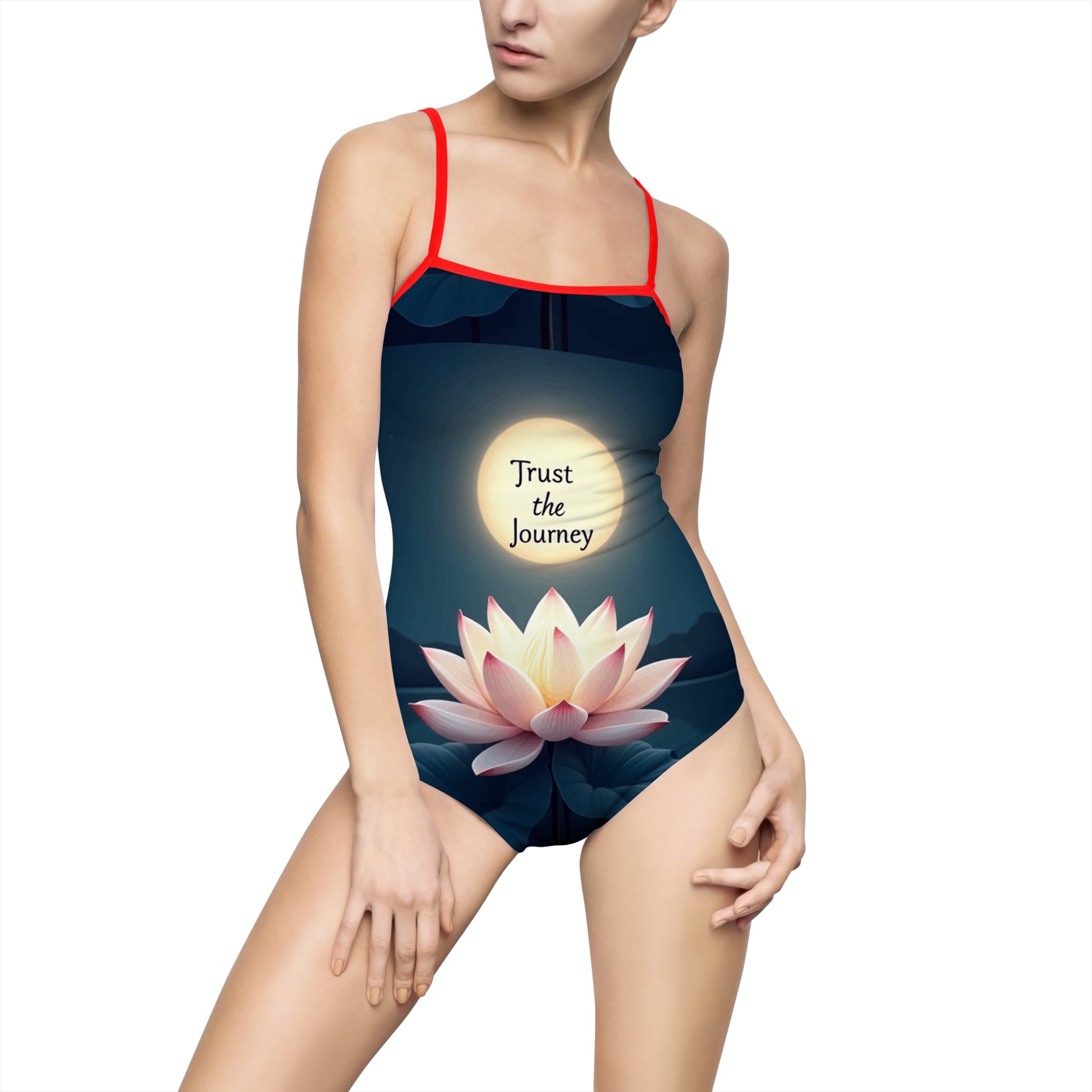 Serene Journey Women's One-Piece Swimsuit, Swimwear, Beachwear, Gift for Her, Inspirational Swim Suit, Summer Style