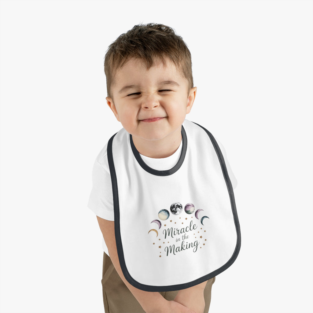 Miracle in the Making Moon Phase Baby Bib - Fertility Journey Celebration