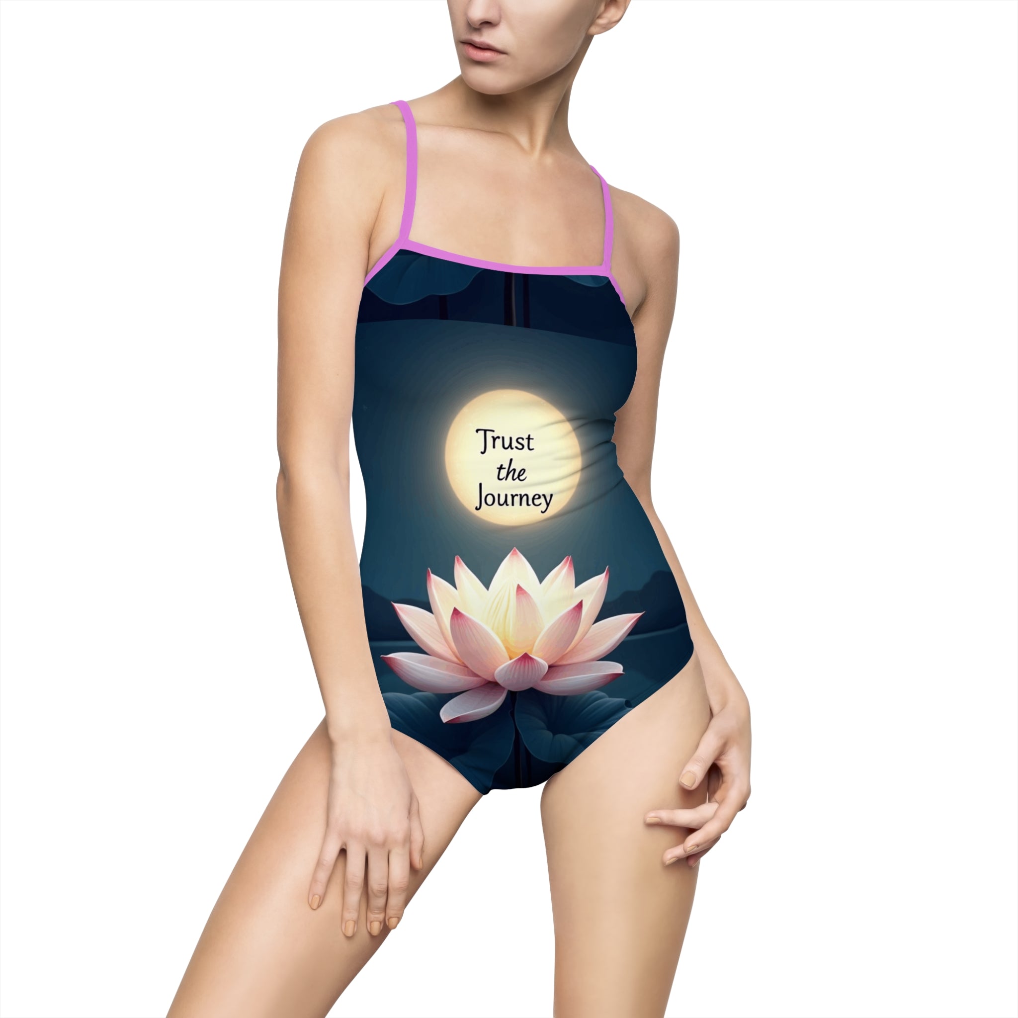 Serene Journey Women's One-Piece Swimsuit, Swimwear, Beachwear, Gift for Her, Inspirational Swim Suit, Summer Style