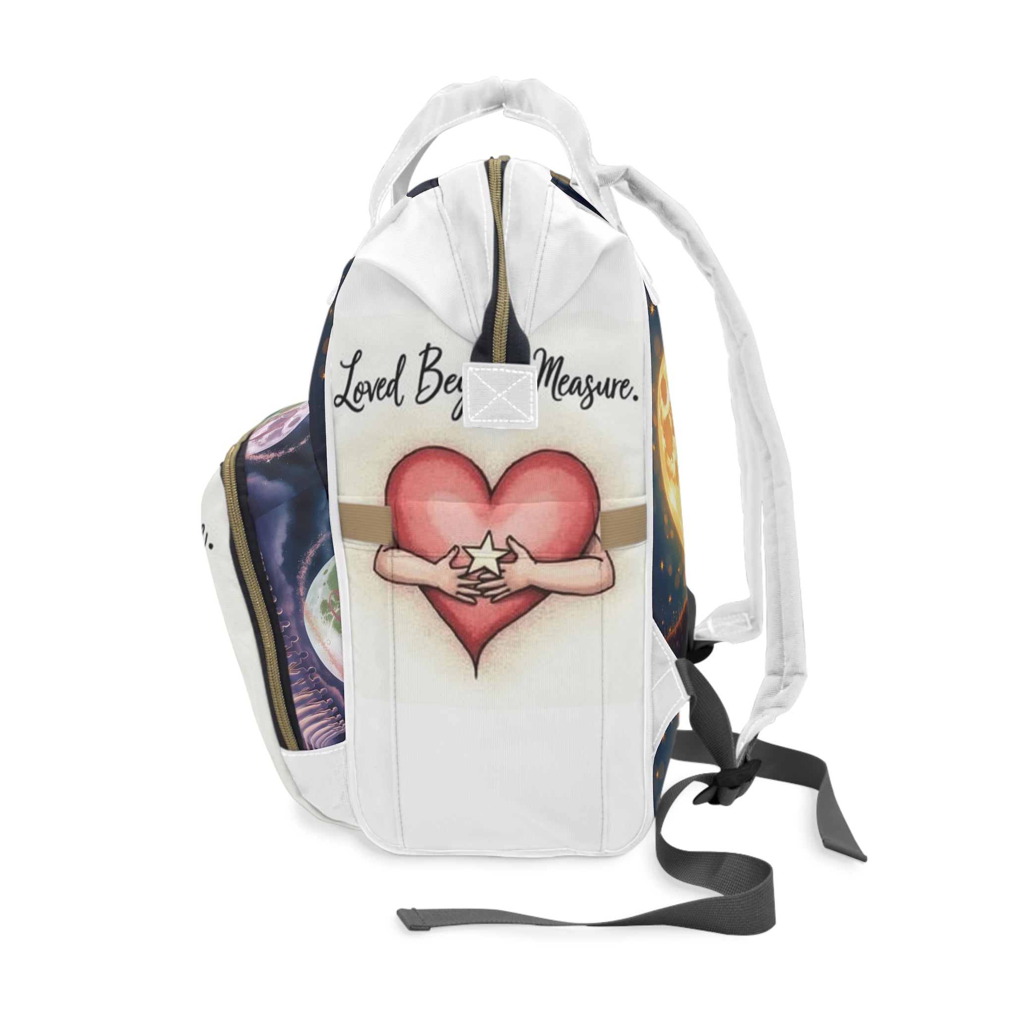 Diaper Backpack - Loved Beyond Measure Heart and Star Design