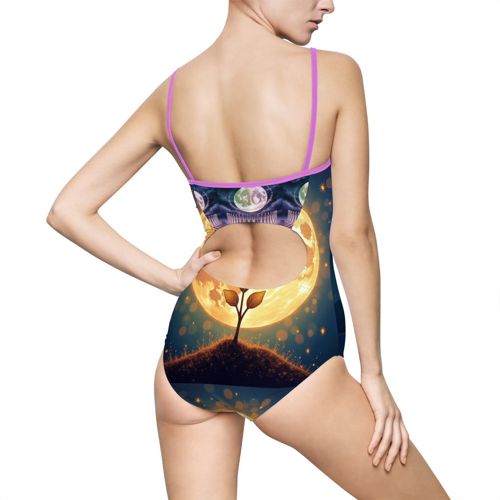 Serene Journey Women's One-Piece Swimsuit, Swimwear, Beachwear, Gift for Her, Inspirational Swim Suit, Summer Style