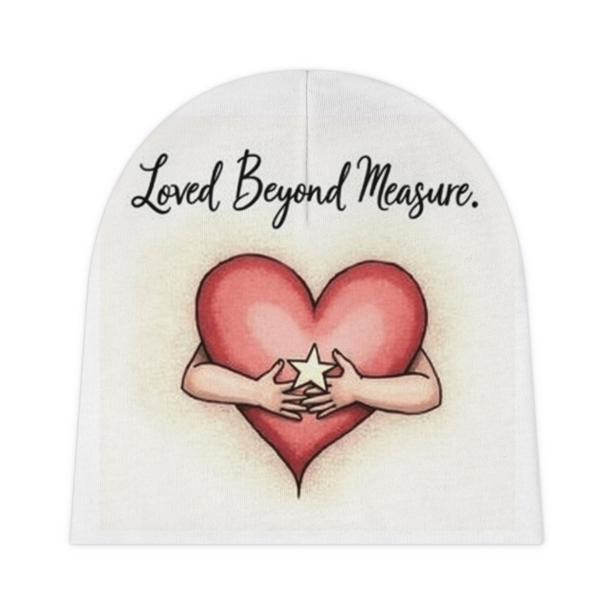 Baby Beanie - Loved Beyond Measure Heart and Star Design